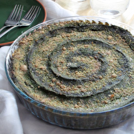 Italian potato cake with spinach