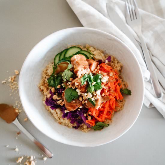 Chicken Peanut Quinoa Bowls