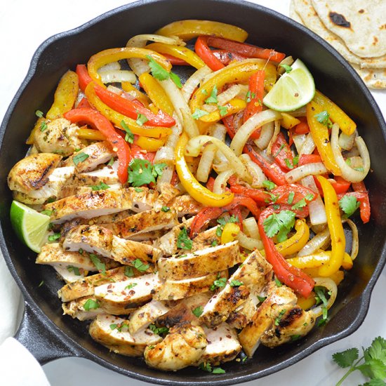 One Pan Skillet Chicken Fajitas