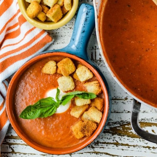 Healthy-ish Tomato Basil Soup