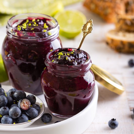 Blueberry and chocolate jam