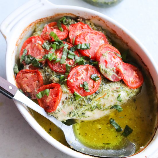 Pesto Baked Chicken (Whole30, Keto)