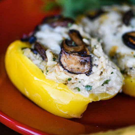 Rice & Mushroom Stuffed Peppers