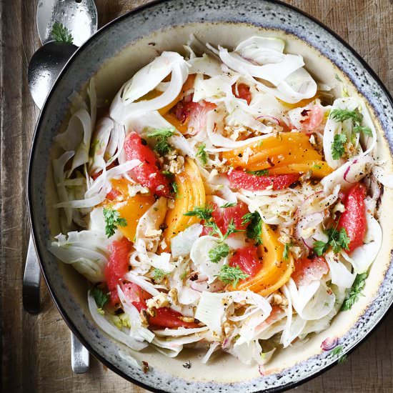 Winter grapefruit and fennel salad