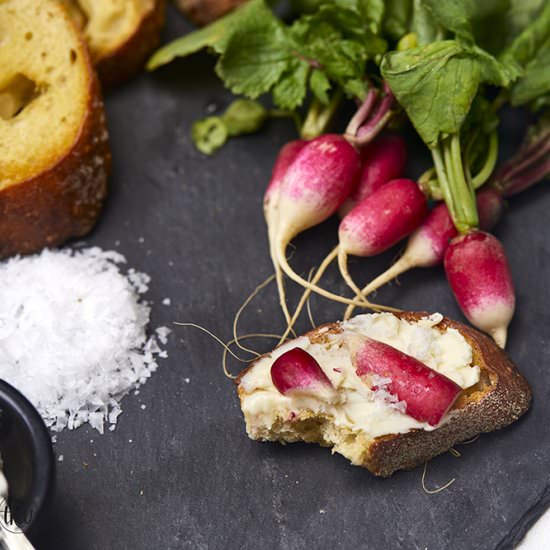 Radish Toast with Butter and Salt