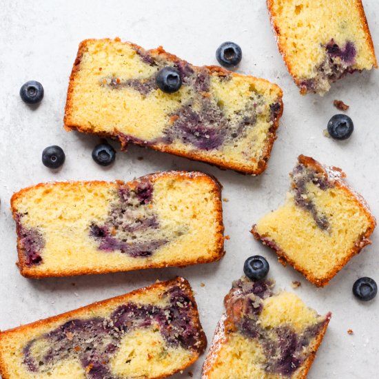 Mandarin Blueberry Swirl Loaf Cake