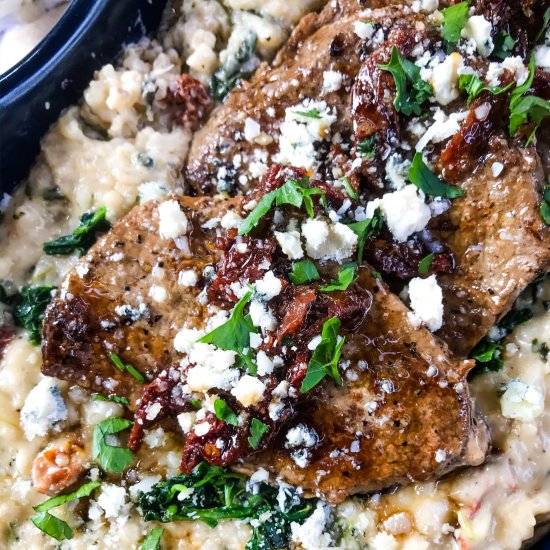 Steak Gorgonzola Alfredo Risotto