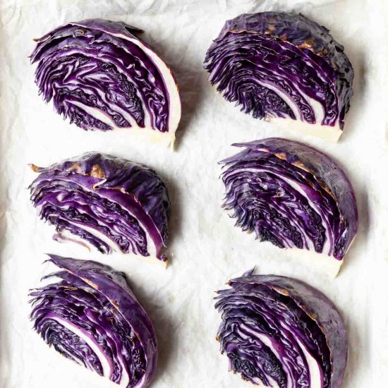 Roasted Red Cabbage & Lemon Tahini