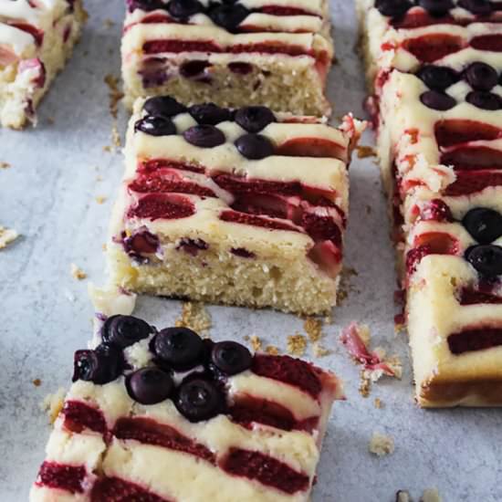 American Flag Cake with Fruit