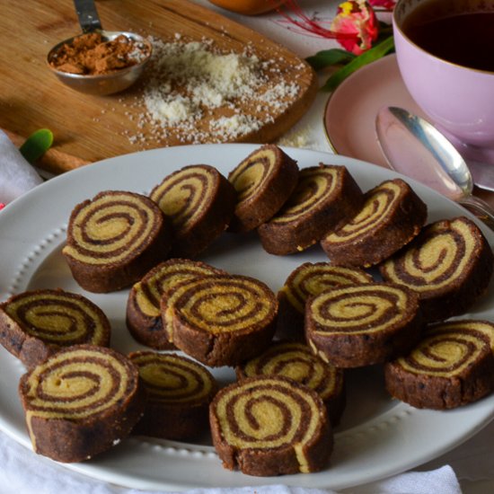 Almond Flour Carob Pinwheel Cookies