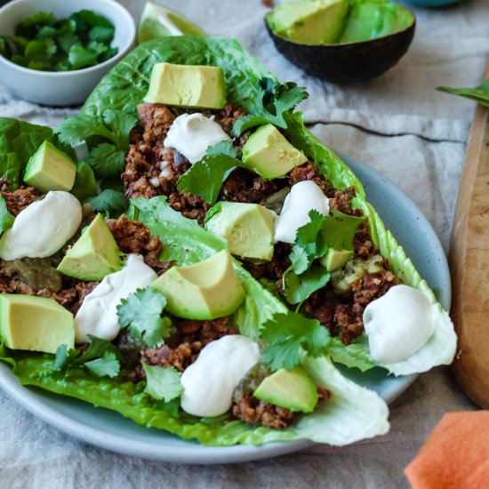 Pinto Pecan Lettuce Boats