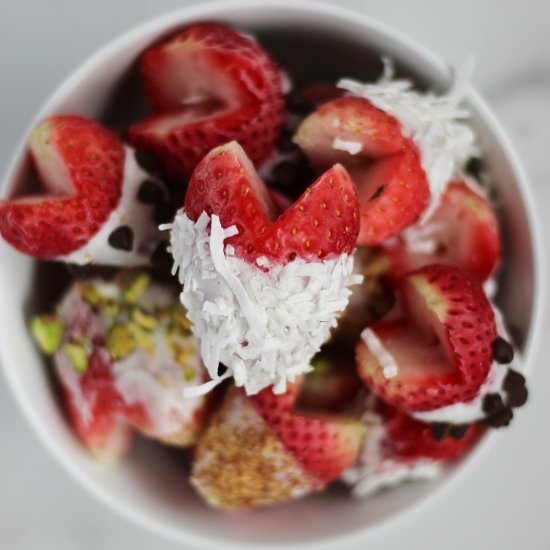 Yogurt Covered Strawberry Hearts