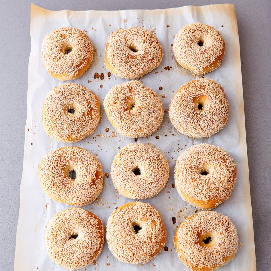 Sourdough Sesame Bagels