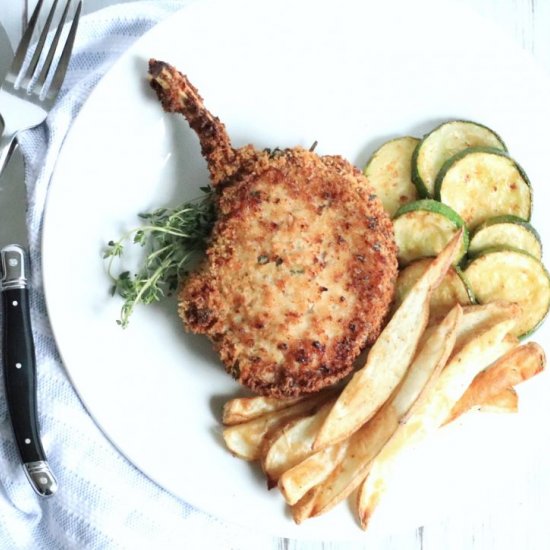 Air Fryer Herb Crusted Pork Chops