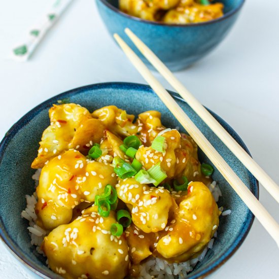 Easy Vegan Baked Orange Cauliflower