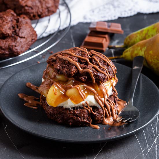 Chocolate and Pear Shortcakes