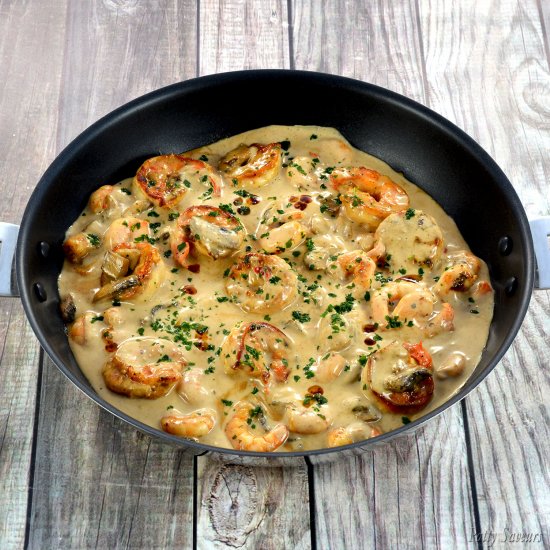 Garlic Shrimp Coconut Milk Sauce