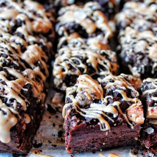 Nutty Cookies and Cream Brownies