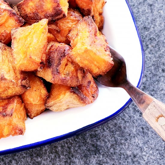 Garlic Roasted Sweet Potatoes