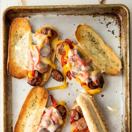 Sheet Pan Sausage and Peppers