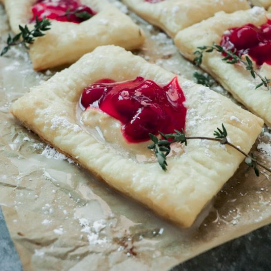 Vegan Cherry Cheese Danish Tarts