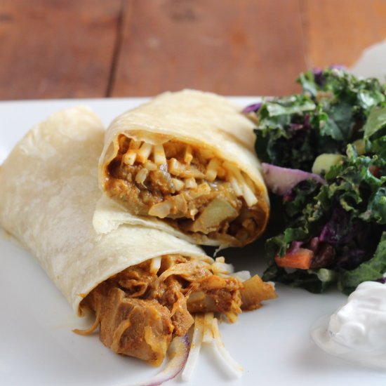 Pulled Jackfruit Enchilada Wraps