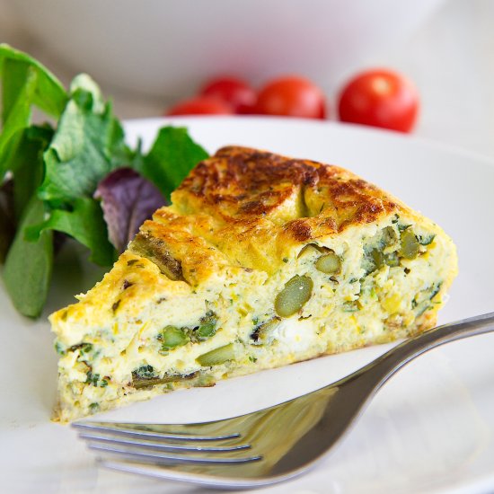 ASPARAGUS FRITTATA WITH GOAT CHEESE