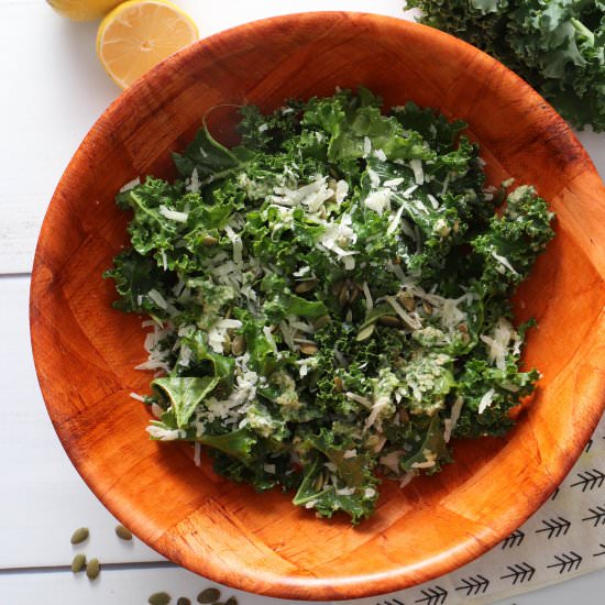 Kale Salad + Green Goddess Dressing