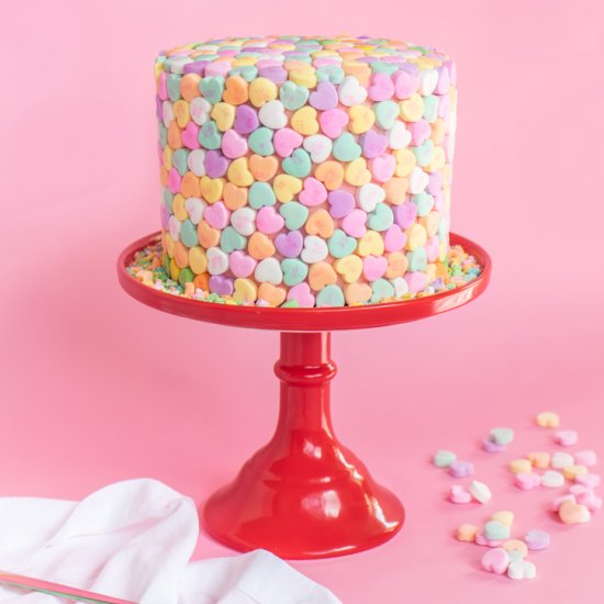 Conversation Heart Cake