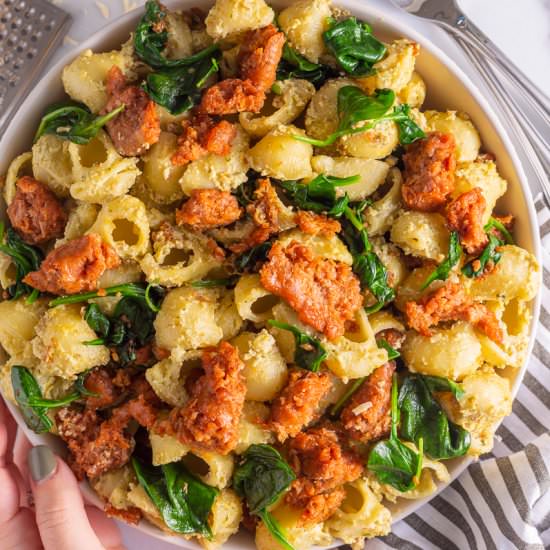 Vegan 20 Min Creamy Sausage Pasta