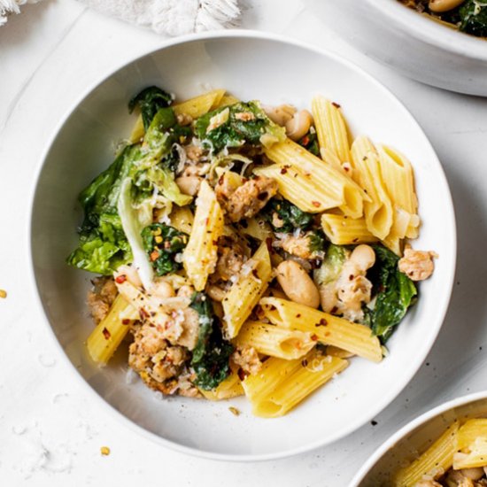 Chicken Sausage,Escarole,Beans Pasta