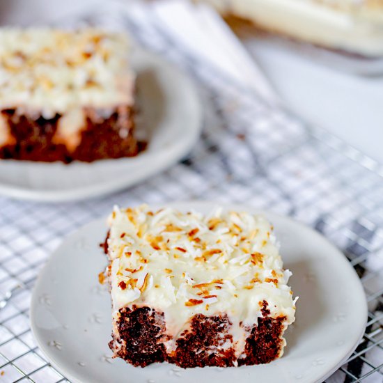 Easy Chocolate Coconut Poke Cake