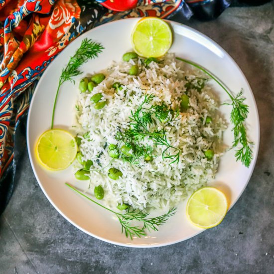 Dill Rice with Edamame