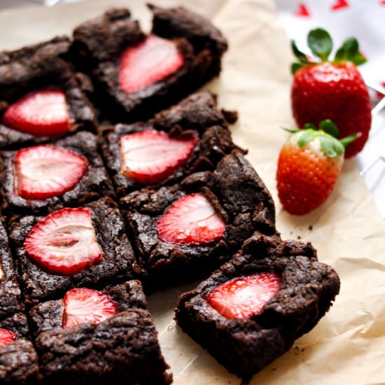 Double Chocolate Strawberry Brownie