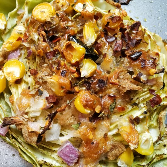 Baked Garlic Cabbage Steaks