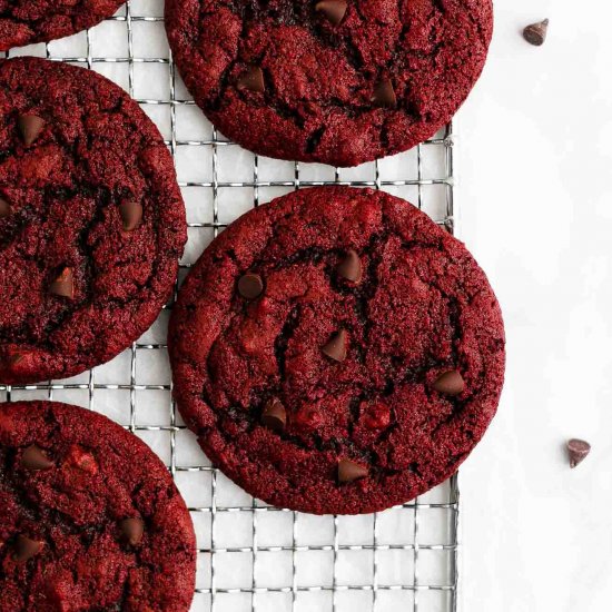 Red Velvet Chocolate Chip Cookies