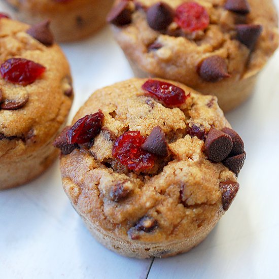 Cranberry chocolate chip muffins