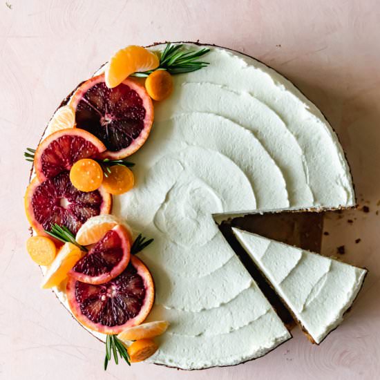 Blood Orange Rosemary Snack Cake