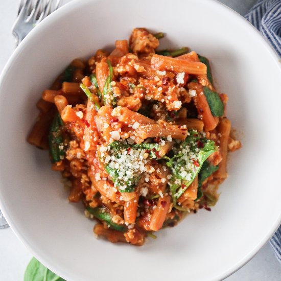 5 Ingredient Red Lentil Penne