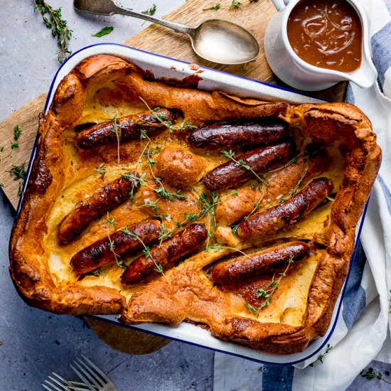 Toad in the Hole + Red Onion Gravy