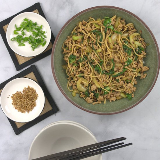 Stir Fried Udon Noodles & Bok Choy