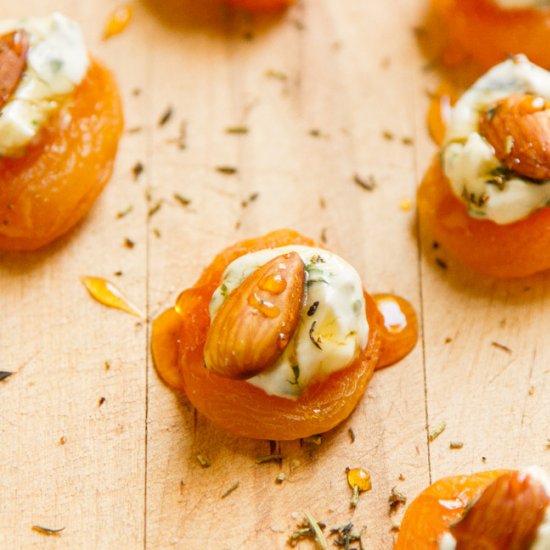 Apricots with Basil-Cream Cheese