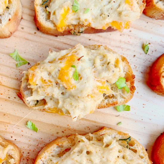 Crabby Garlic Crostini