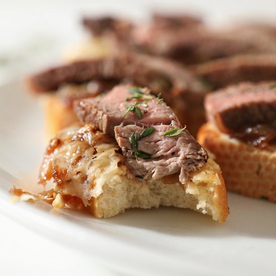 Steak Bruschetta with Onion Jam