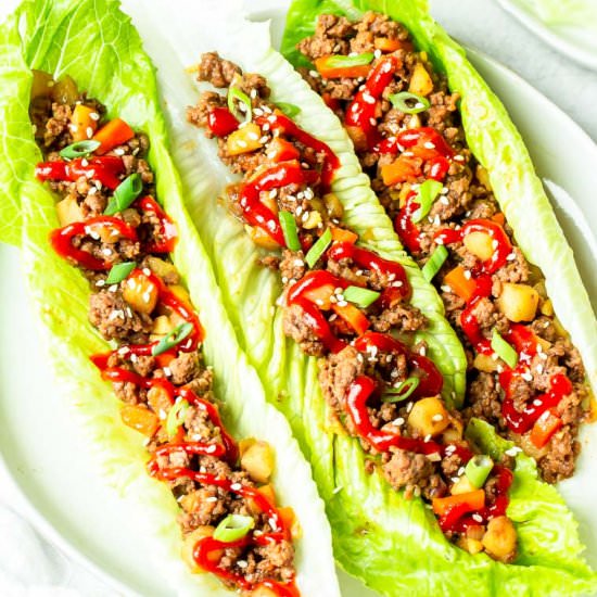 Ground Beef Lettuce Wraps