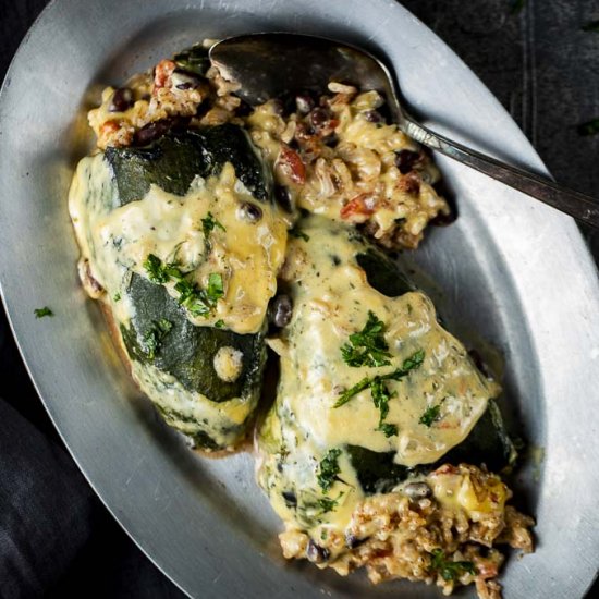 Mexican Stuffed Poblano Peppers