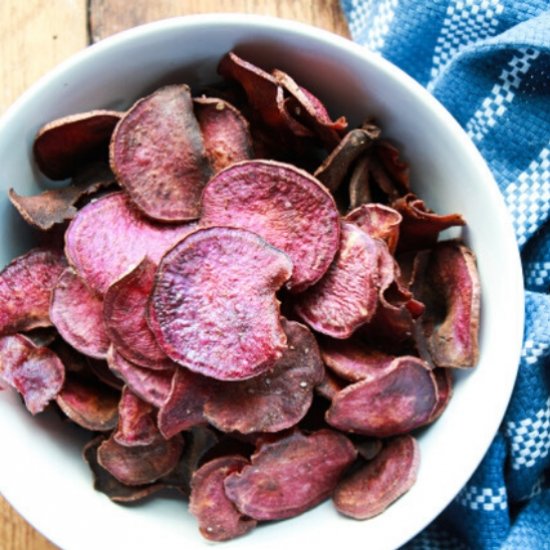 Baked Purple Sweet Potato Chips