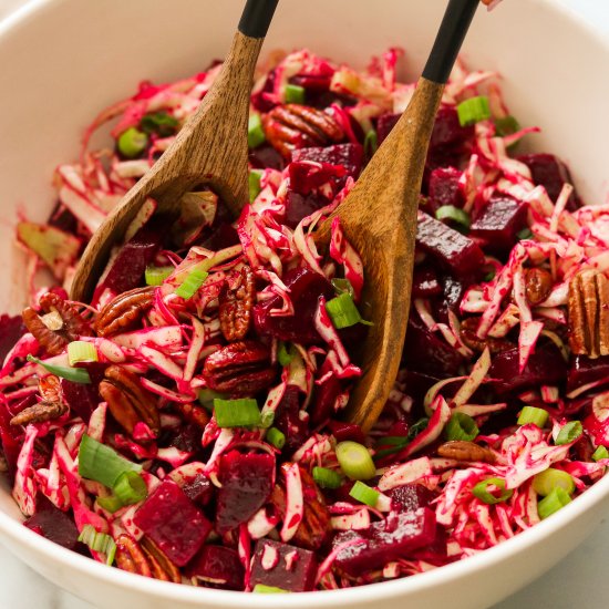 Beet Salad with Cabbage and Pecans