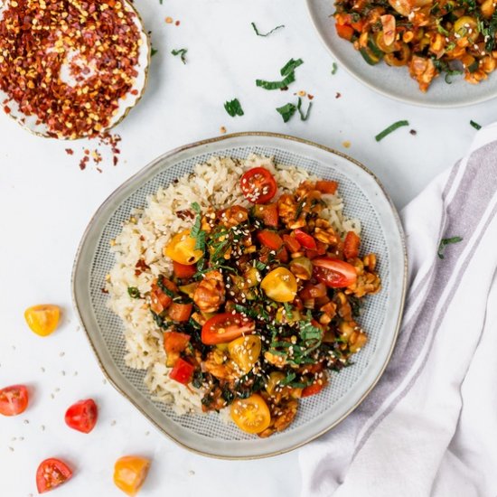 Tempeh Marinara with Rice