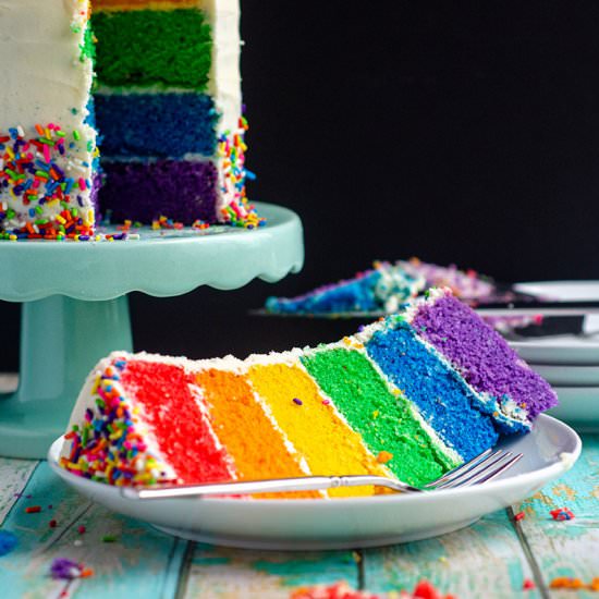 how to make a rainbow cake